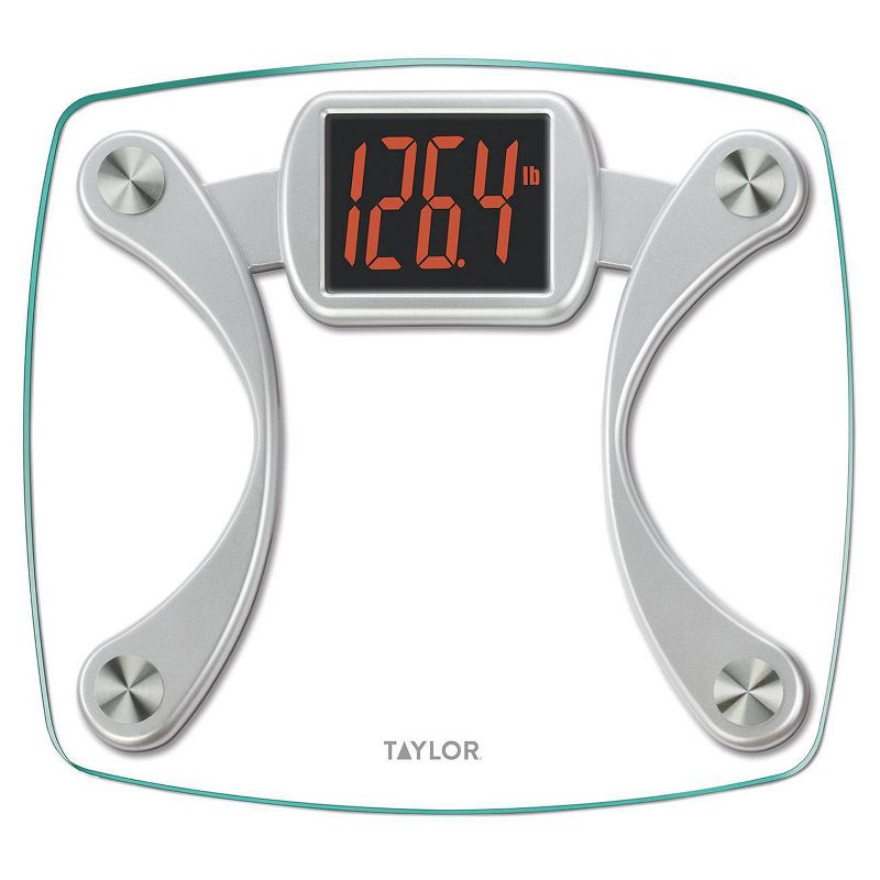 Digital Glass Stainless Steel Bathroom Scale Clear/Silver - Taylor