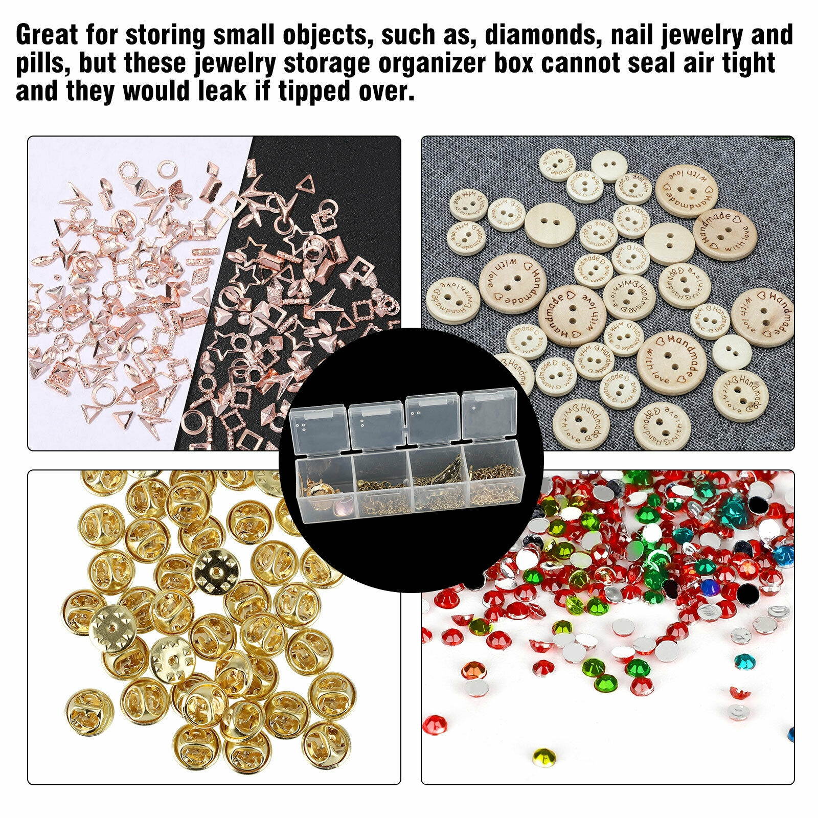 28 Slots Diamond Painting Tool Box Embroidery Geometric Jewelry Storage Case US