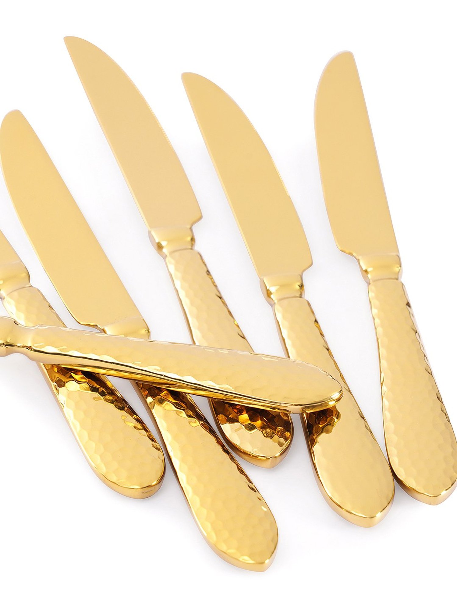 Pure Home and Living Gold Stainless Steel Textured Cutlery sets