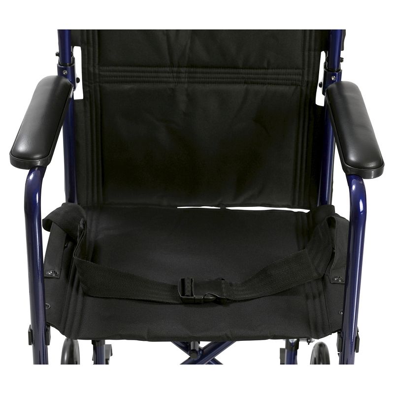 Drive Medical Lightweight Transport Wheelchair, 17" Seat, Blue