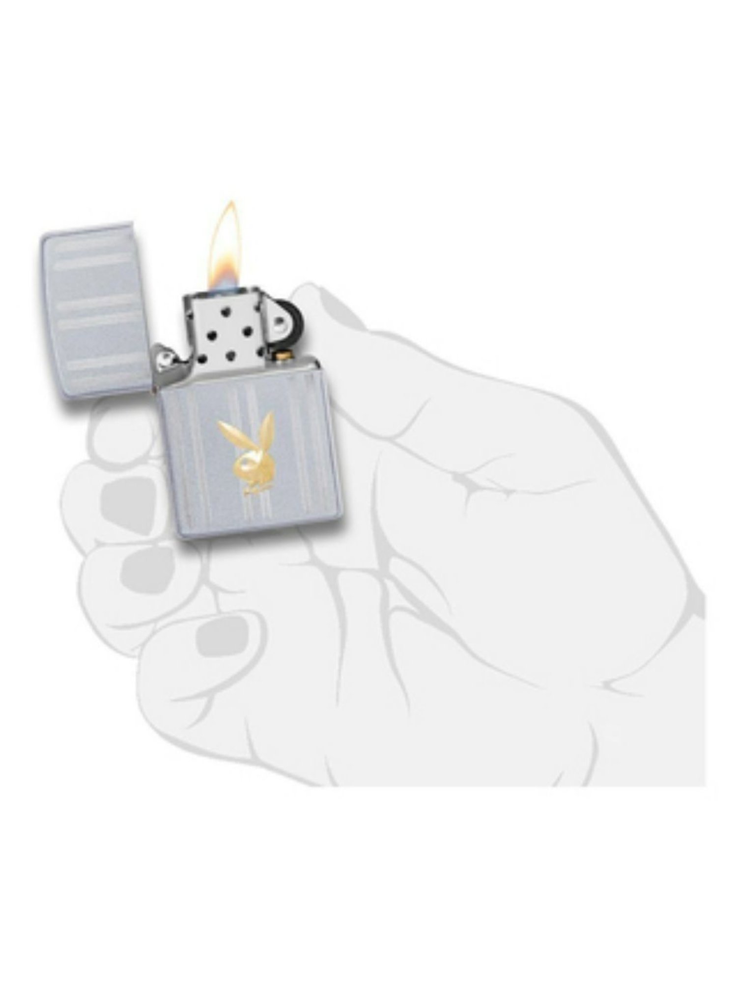 Zippo Silver Playboy Brass Pocket Lighter