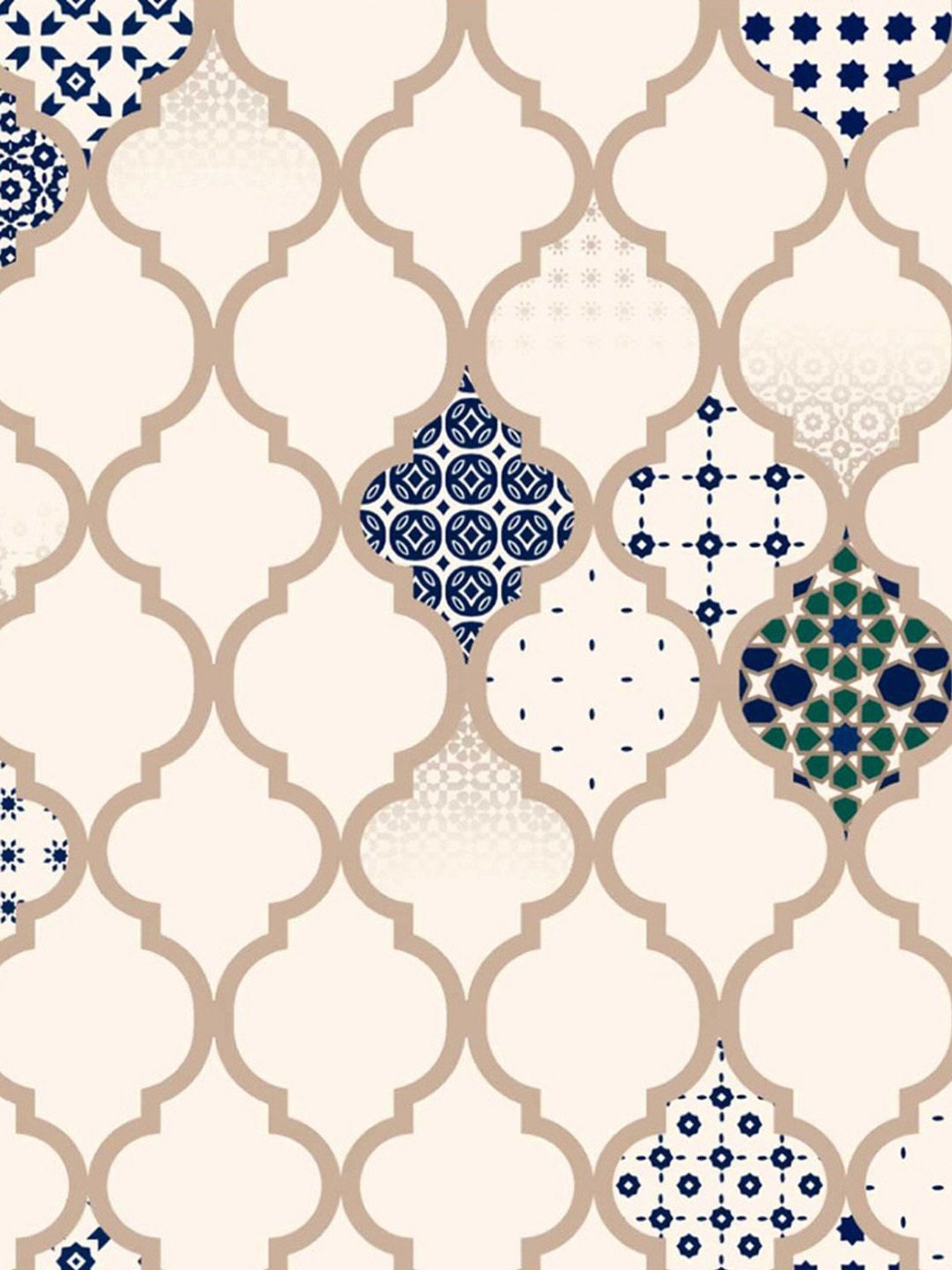 SPACES DRAPE STORY Elegant Printed Blue & Cream Polyester 7 ft Door Curtains - Set of 4