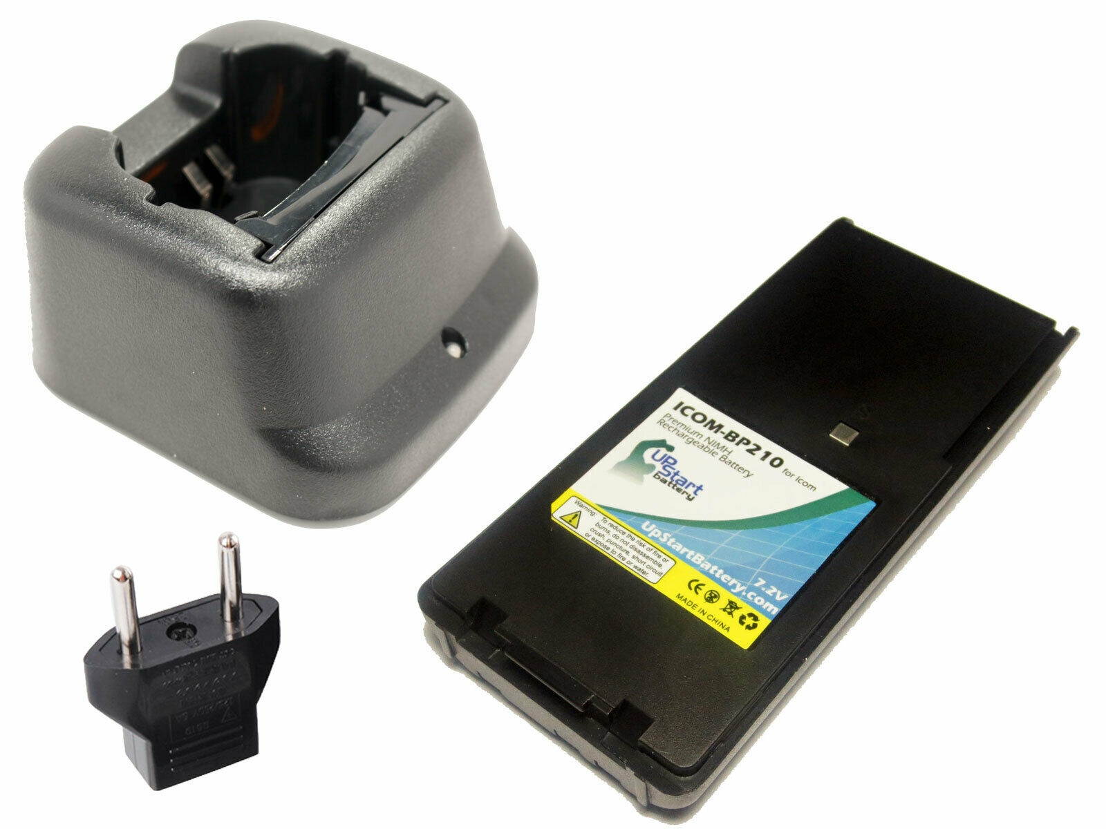 Battery & Charger +EU Adapter for Icom IC-A6 IC-F11 IC-F22SR IC-F31GT IC-F30GS