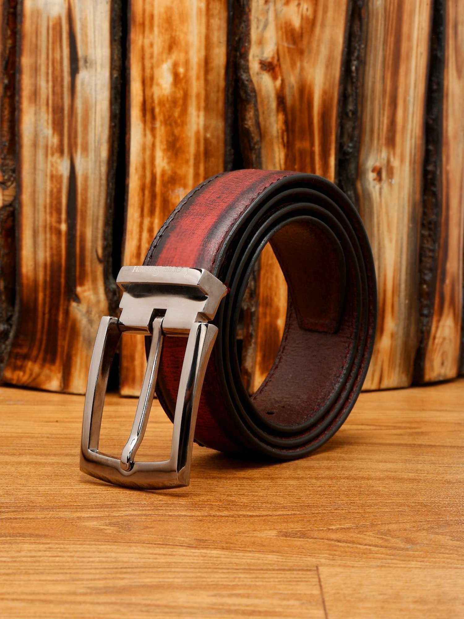 Fossil Julian Black Leather Solid Waist Belt