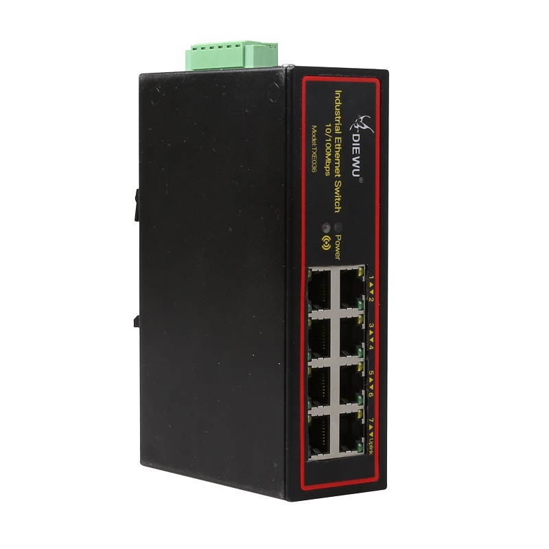 Plugadget 8 Ports 10/100M Industrial Ethernet Enhance Switch 8 Port RJ45 VLAN Signal increased to 250 meters