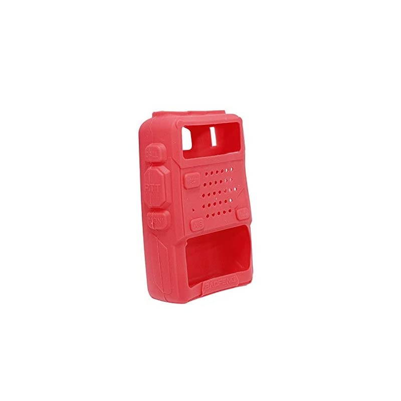 5pcs Handheld Soft Rubber Case Portable Silicone Cover Shell for  UV-5R Series Two Way Radios Walkie Talkie (Red)