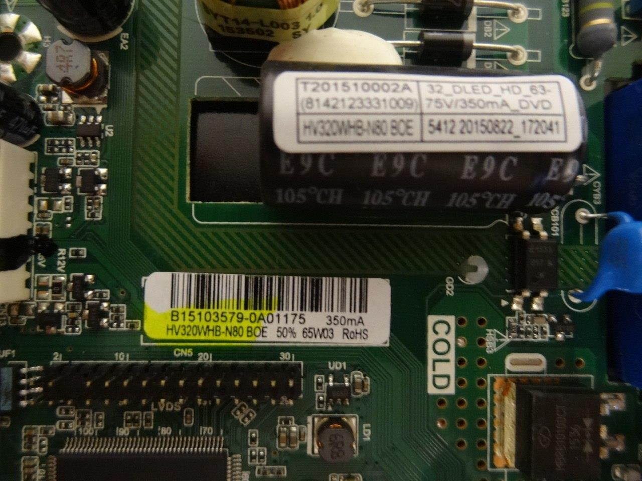 Proscan PLDV321300 Main Board TP.MS3393.PB855 B15103579