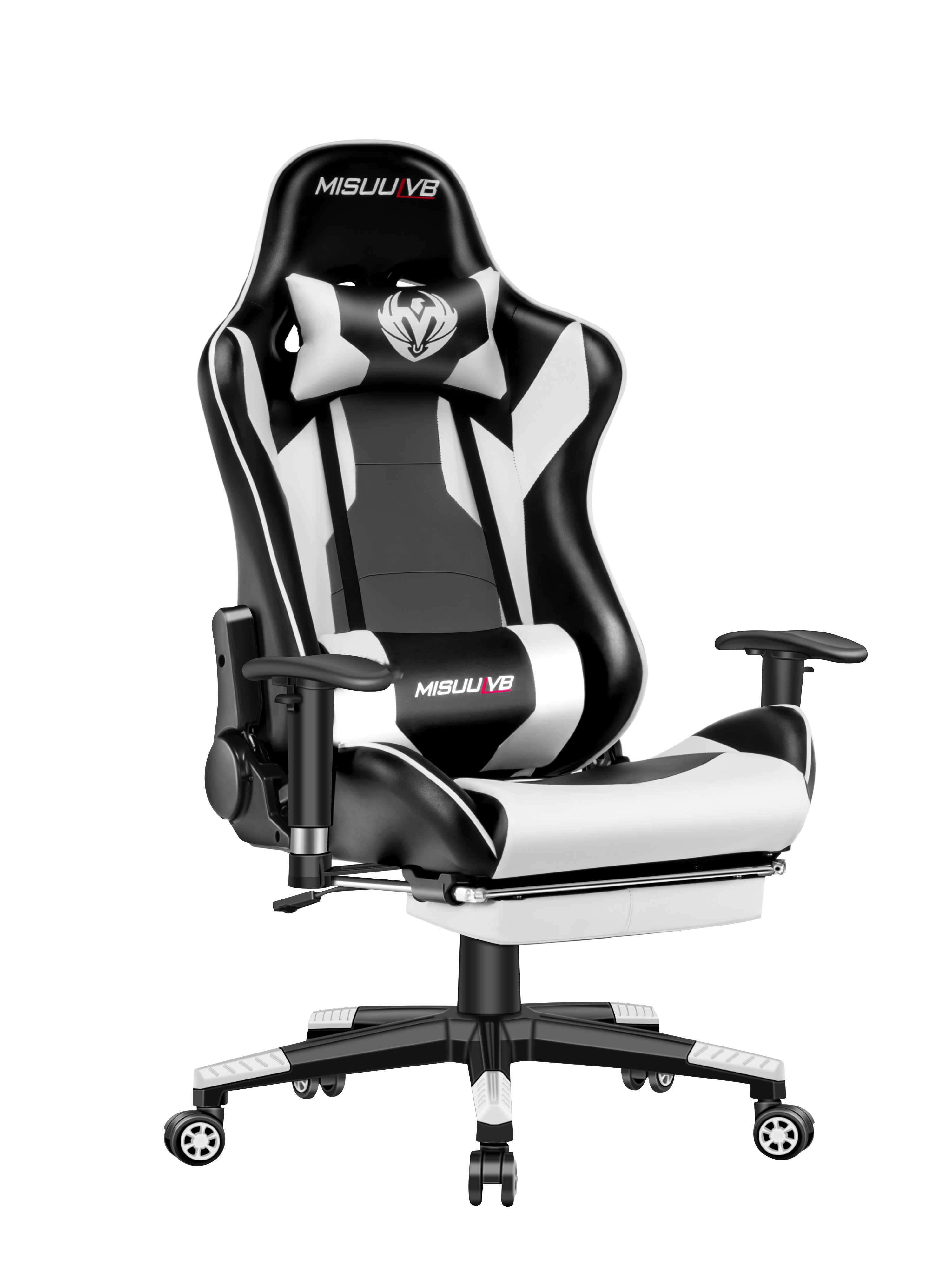 Gaming Chair, Racing Style Computer Desk Chair Padded Armrests Ergonomic Lumbar Support Adjustable Height