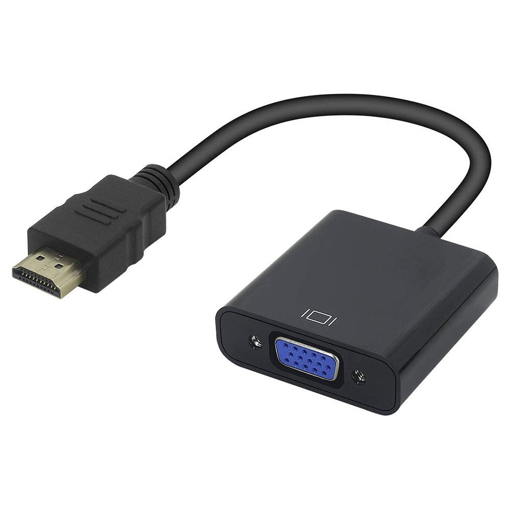 HDMI to VGA, HDMI to VGA Adapter (Male to Female) Compatible for Computer, Desktop, Laptop, PC, Monitor, Projector, HDTV, Chromebook, Raspberry Pi, Roku, Xbox and More - Black