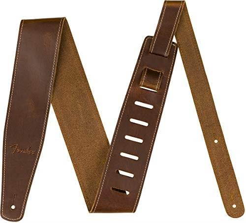fender brokenin leather strap, brown 2.5"