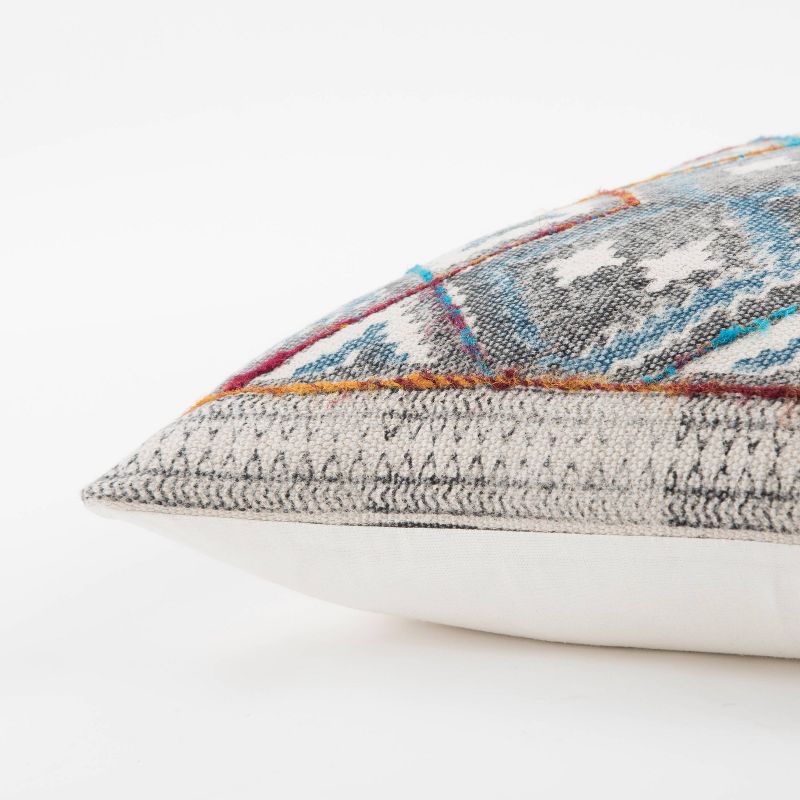 20"x20" Oversize Diamond Square Throw Pillow Cover Charcoal - Rizzy Home