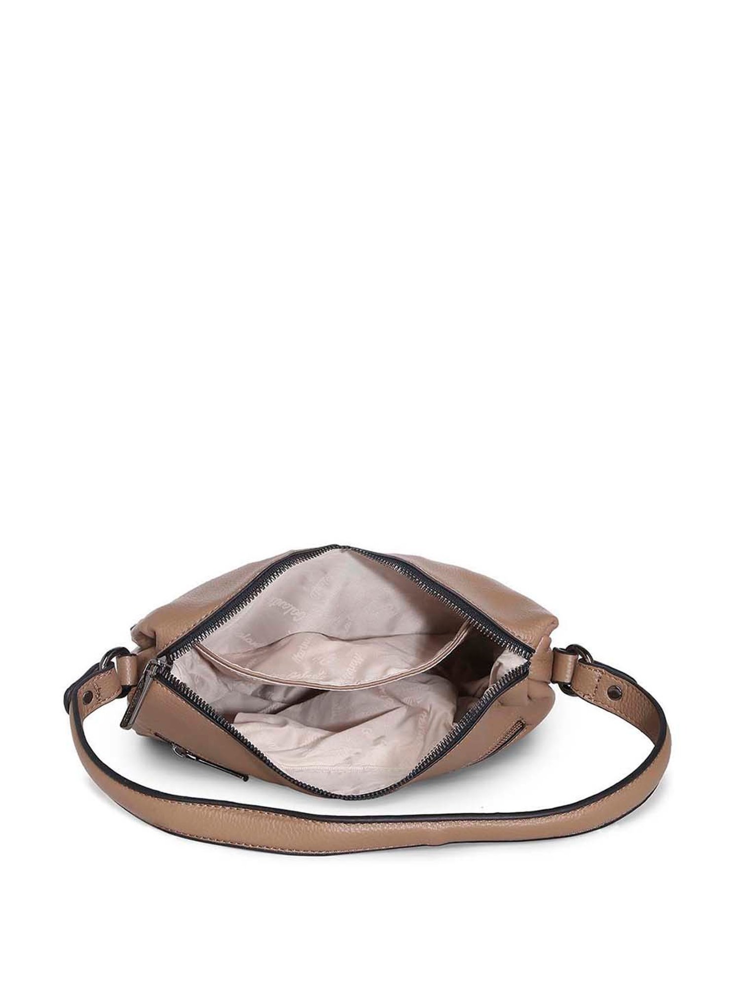 Marina Galanti Brown Rivets Medium Baguette Bag