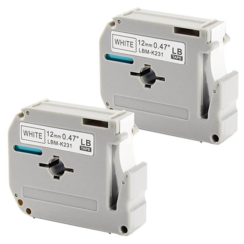 Tape MK231 MK 231s M231 047 Inch x 263 Feet12mmx 8mBlack on White TapesCompatible for Brother PTouch Makers PTM95 PT90 PT70BM PT65 PT80 PT70SR