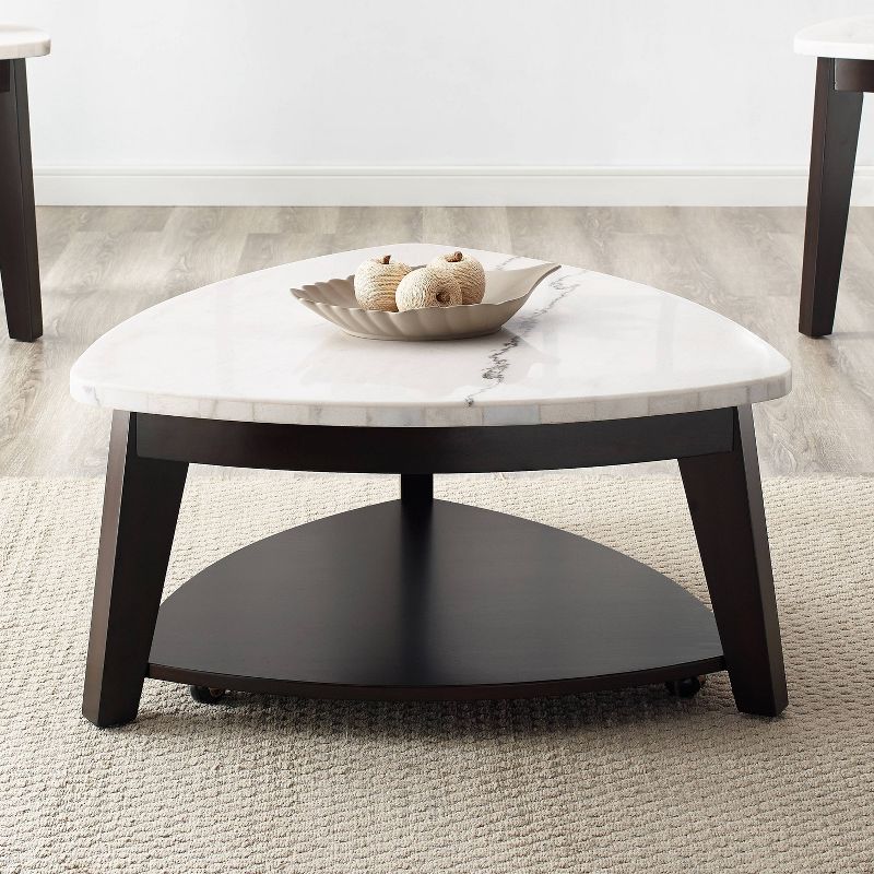 Francis Marble Top Cocktail Table White/Black - Steve Silver Co.