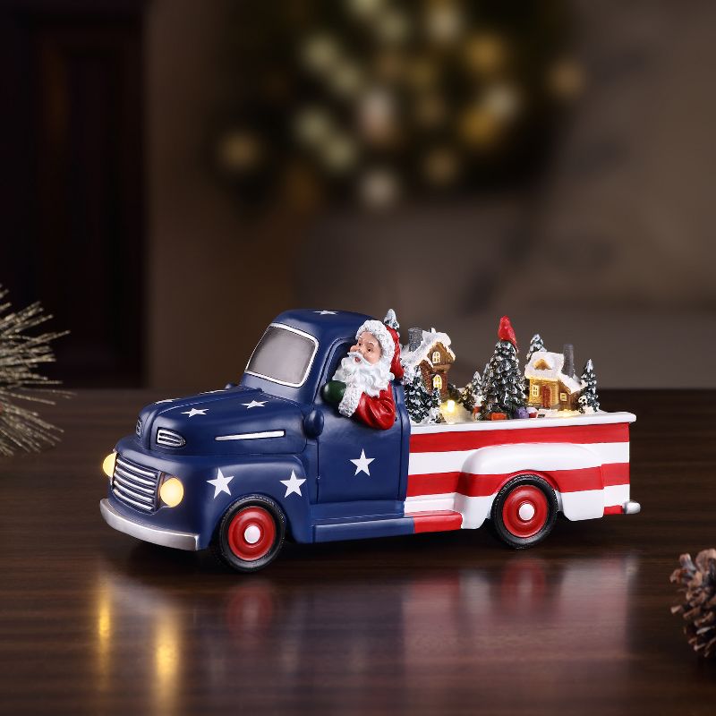 Mr. Christmas Animated Patriotic Truck Musical Christmas decoration - 10.5" long