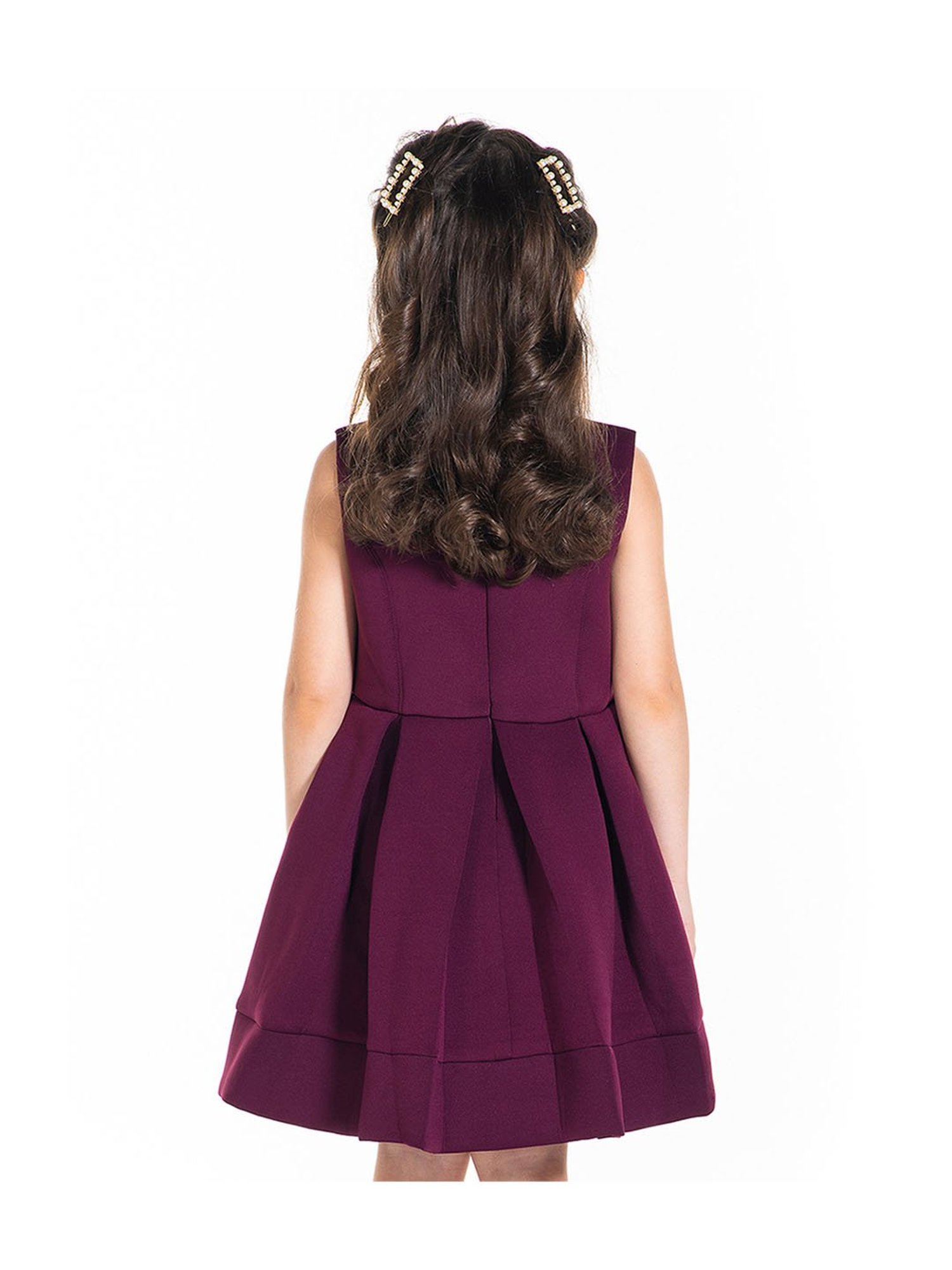 Cherry Crumble By Nitt Hyman Kids Maroon Embellished Dress