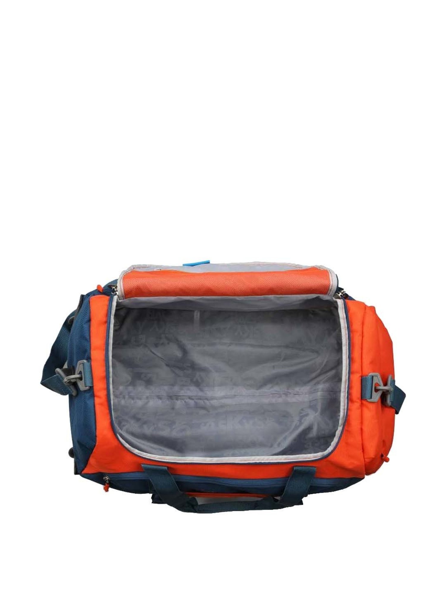 Skybags Hustle Orange & Blue Small Duffle Trolley Bag
