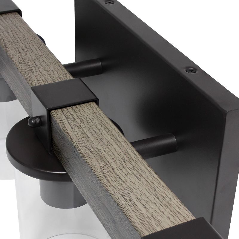 Industrial Rustic Lantern Restored Wood Look Bath Vanity Pendant Gray - Elegant Designs