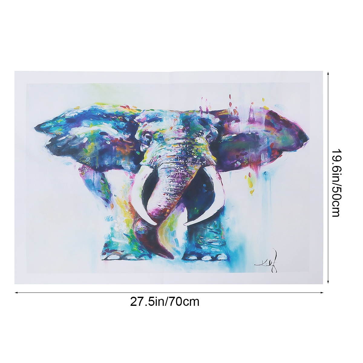 Oil Painting Picture Animals Canvas Colorful Cartoon Dog Paint Frameless Wall Painting for Home Living Room Bedroom Kitchen Office Decoration (50x70cm )