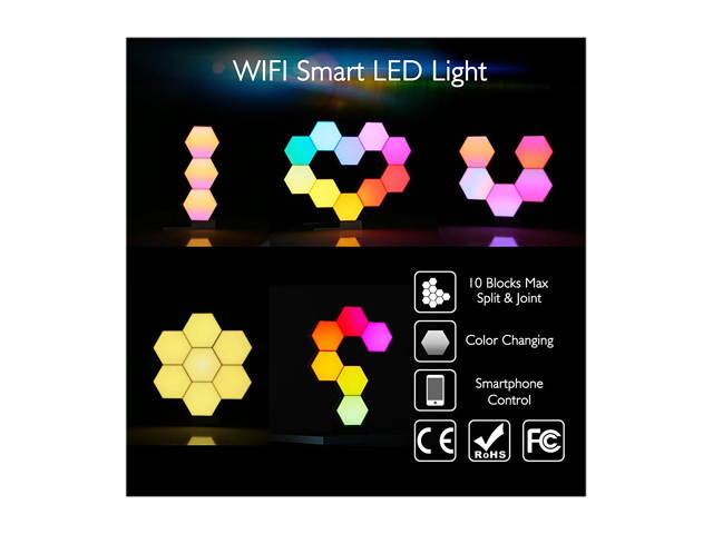 LifeSmart  WiFi Smart LED Light Kit DIY Lamp Voice Control Work with Alexa Google Home 10 Pack
