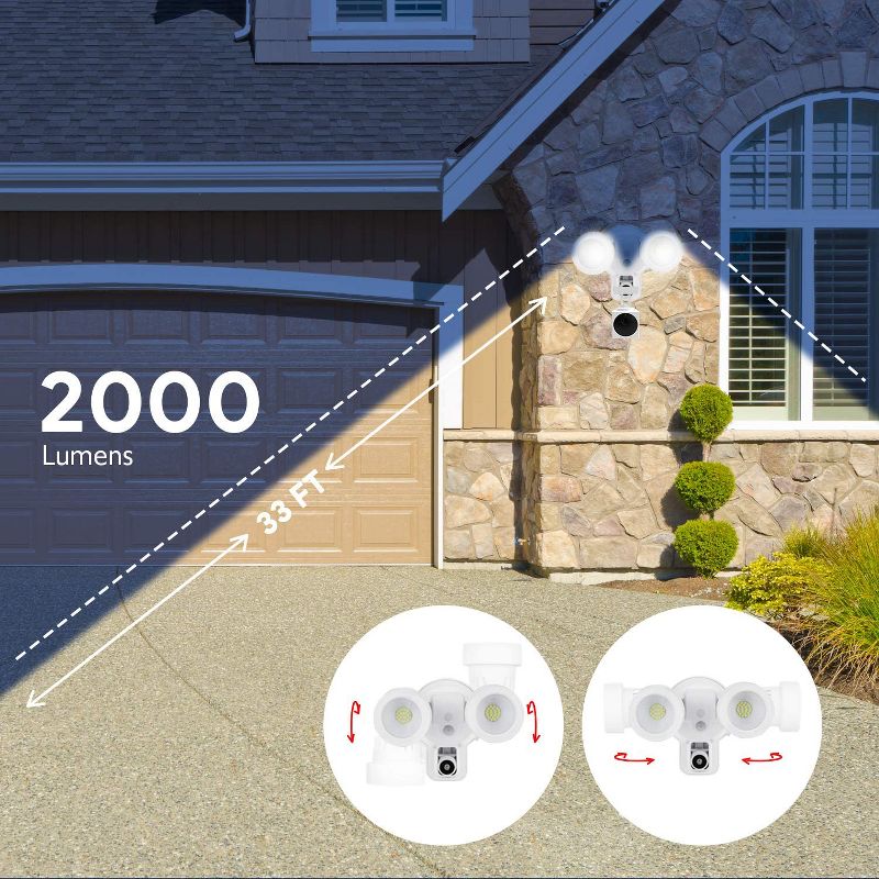 Wasserstein 3-in-1 Floodlight, Charger and Mount Compatible with Wyze Cam Outdoor (White)