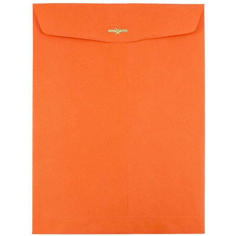 JAM Paper 50pk 10 x 13 Open End Catalog Envelopes with Clasp Closure - Orange Recycled