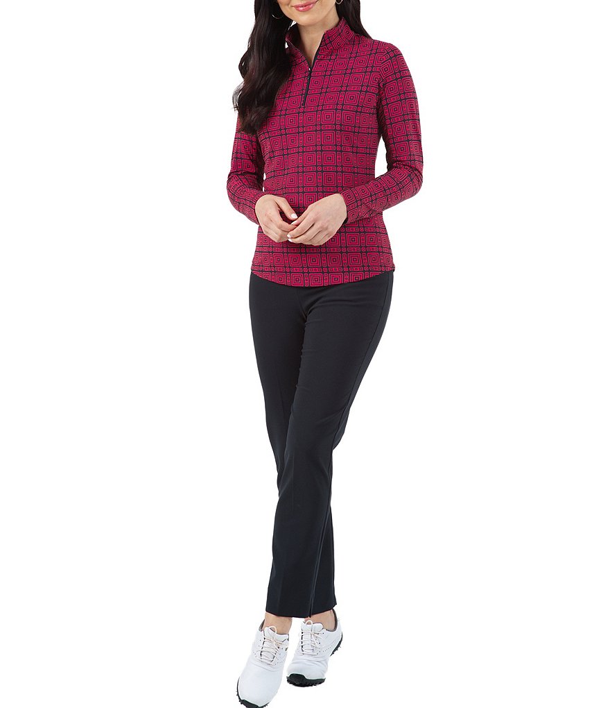 IBKUL Pricilla Print Long Sleeve Mock Neck Top