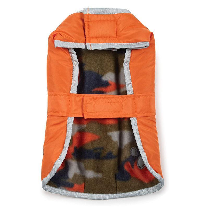 Zack & Zoey UM210 20 69 Large Polyester Noreaster Dog Coat Reversible, Adjustable, and Waterproof Blanket Cover w/ Reflective Stripe Design, Orange