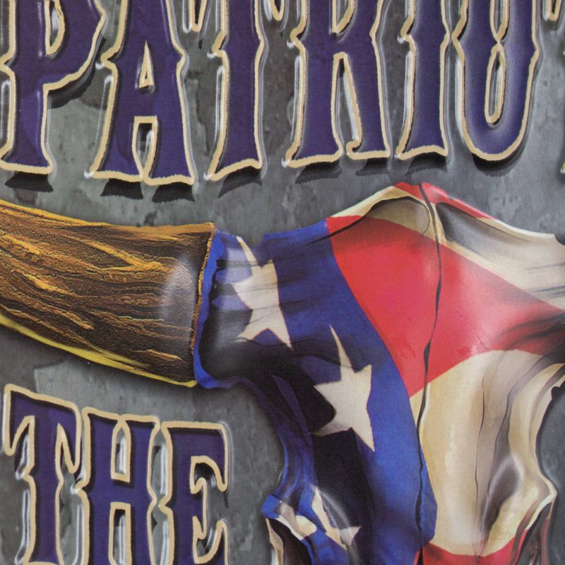 Patriotic to The Bone Embossed Metal Sign Dark Blue/Red - Crystal Art Gallery