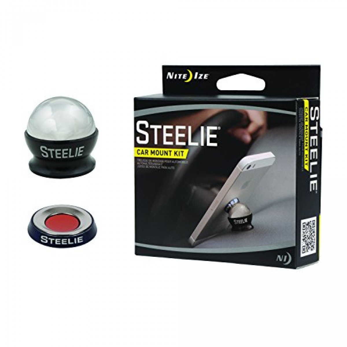 Nite Ize STCK-11-R8-11-Steelie Car Mount Kit for Cellphones-Retail Packaging