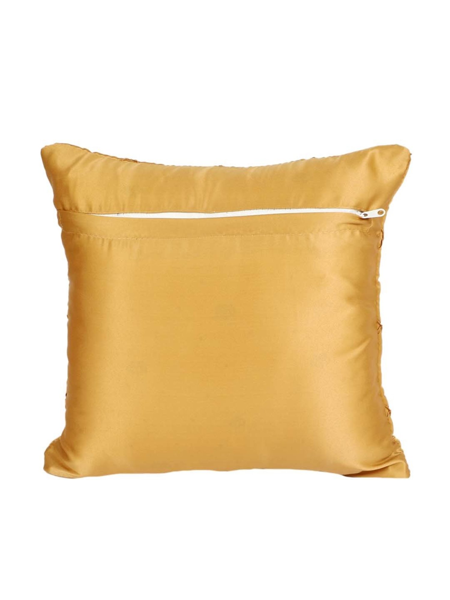 MFD HOME Furnishing Beige Satin Cushion Cover - Set of 2