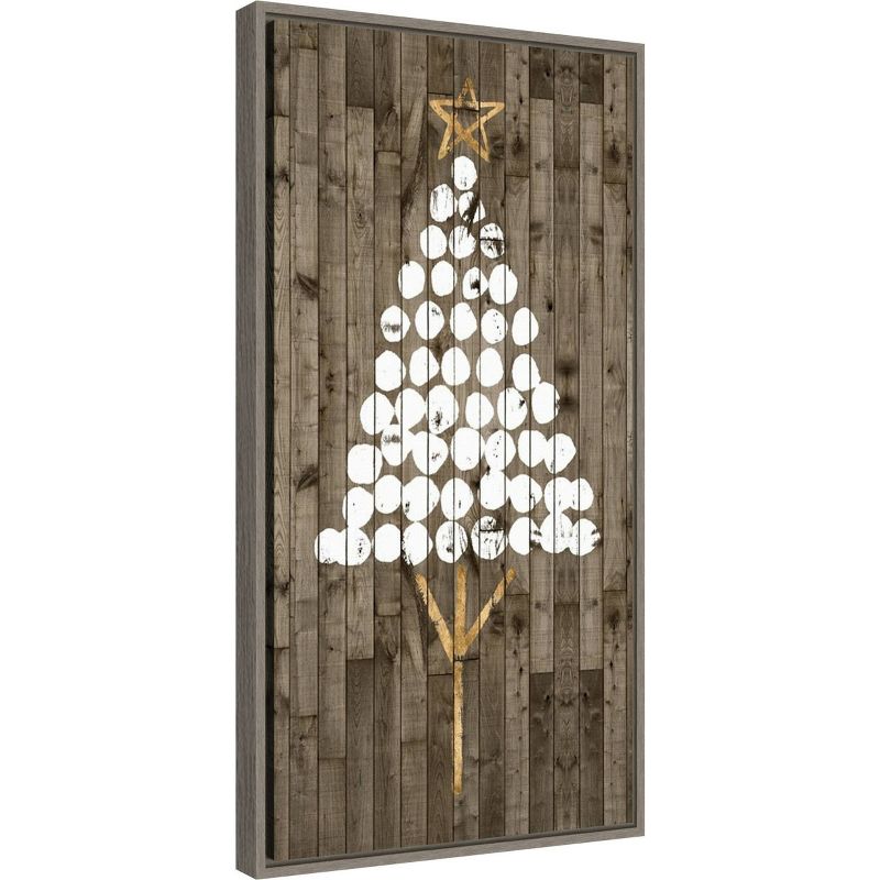 14" x 26" Wooded Whimsy IV Tree by Grace Popp Framed Canvas Wall Art - Amanti Art