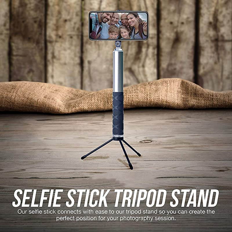 Bluetooth Selfie Stick Tripod with Remote Compatible with iPhone 6 6s and 7 plus Android Samsung Galaxy S7 S8 Plus Edge CompactExtendable Aluminum Monopod for Photo and Video Use Gray