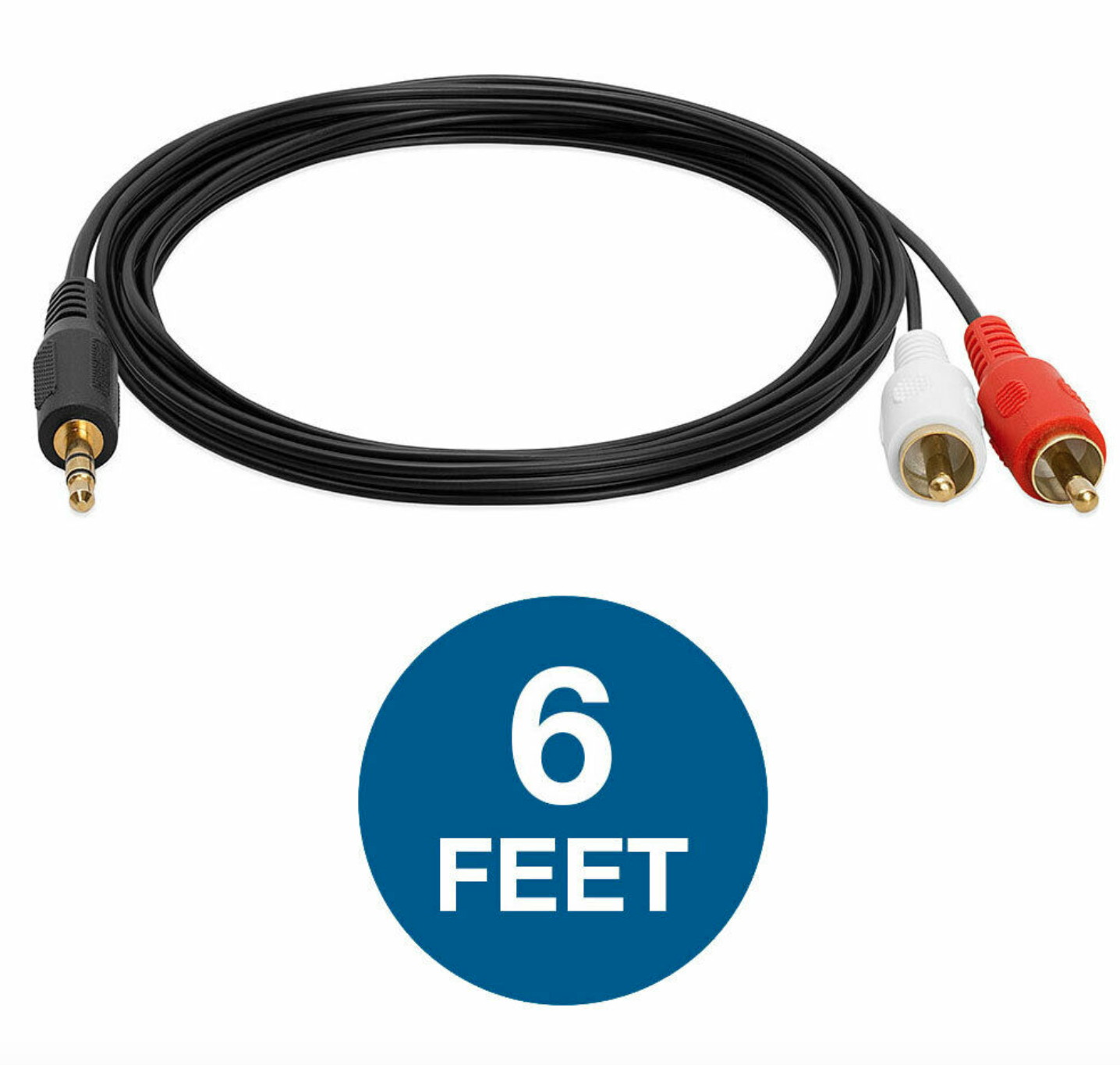 Comprehensive Cable MPS-2PP-10ST 10' Standard Series 3.5mm Stereo Mini Plug to 2 RCA Plugs Audio Cable