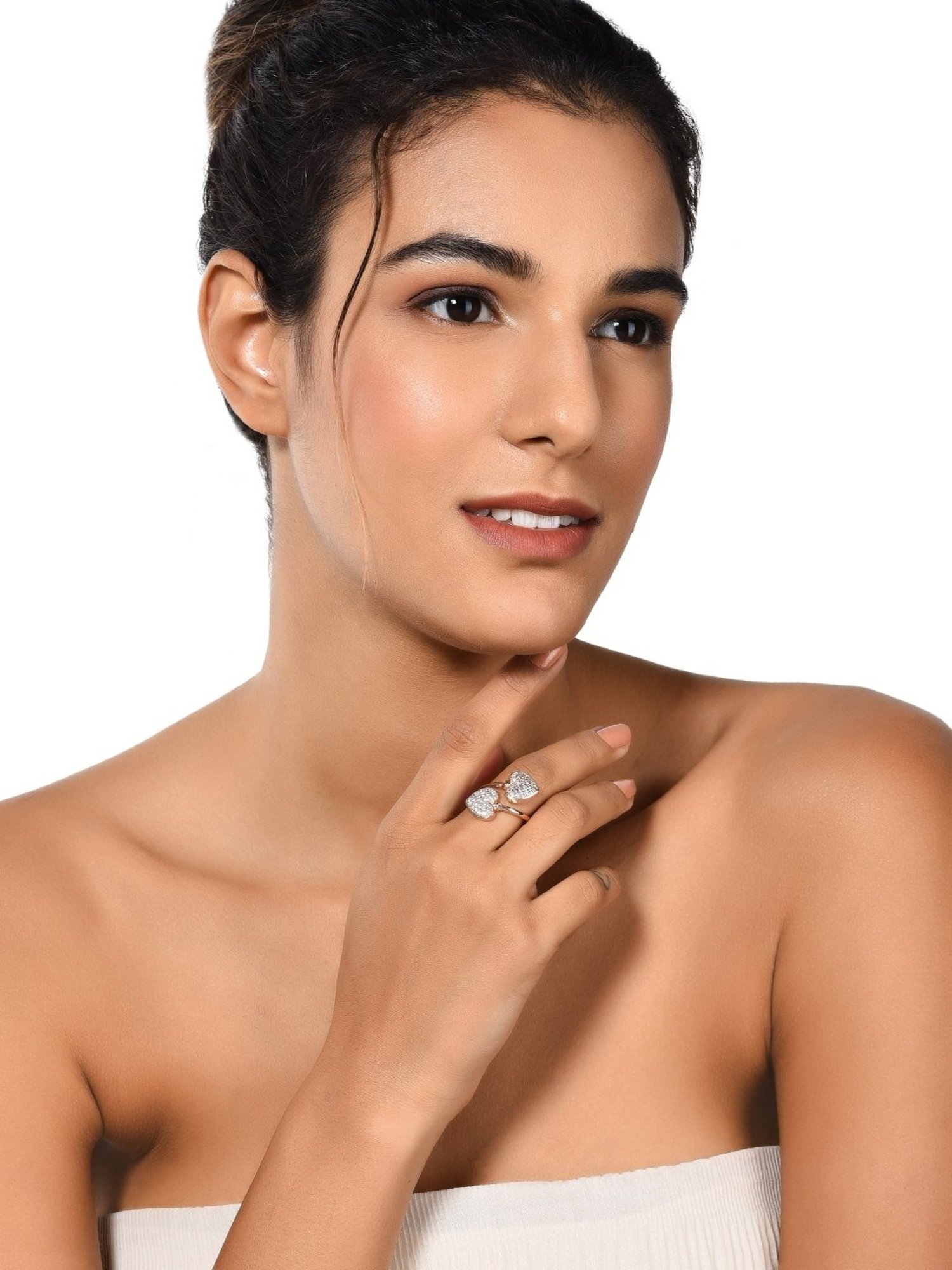 Accessorize London Women's Jewel Embellished Rings Set Of Three White