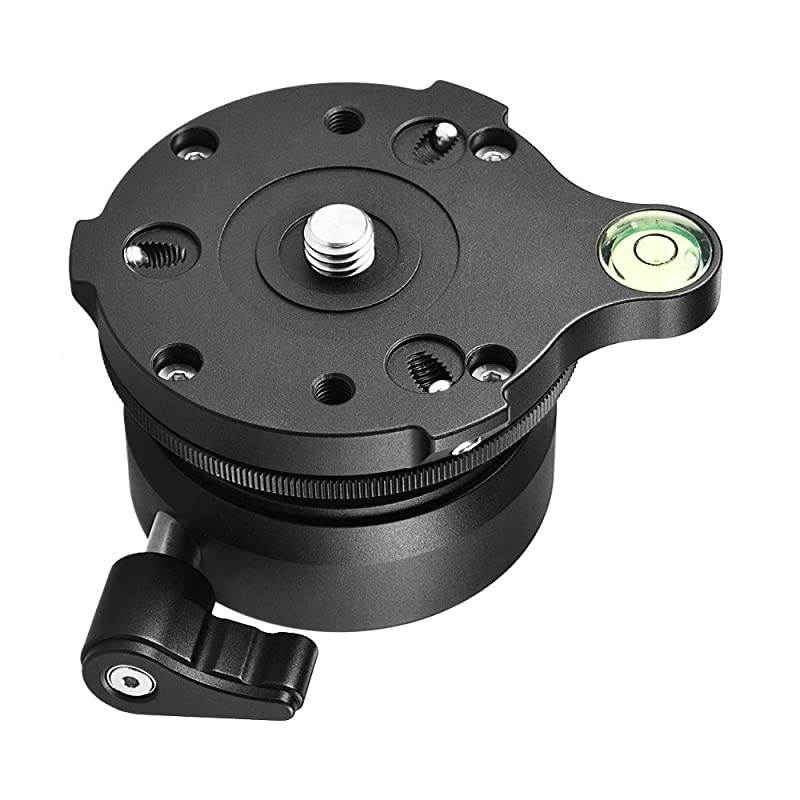 DY60N Tripod Leveling Base Leveler Adjusting Plate Aluminum Alloy with Bubble Level Bag for Canon Nikon Sony DSLR Camera