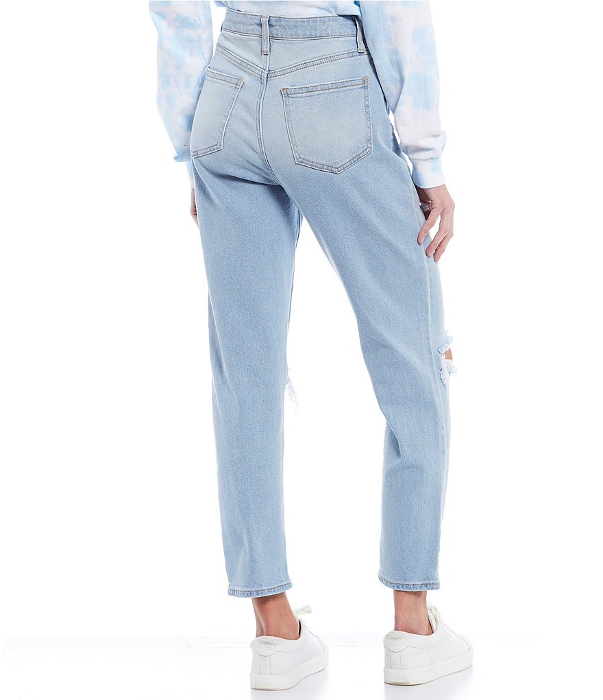 Celebrity Pink Destructed Mom Jeans