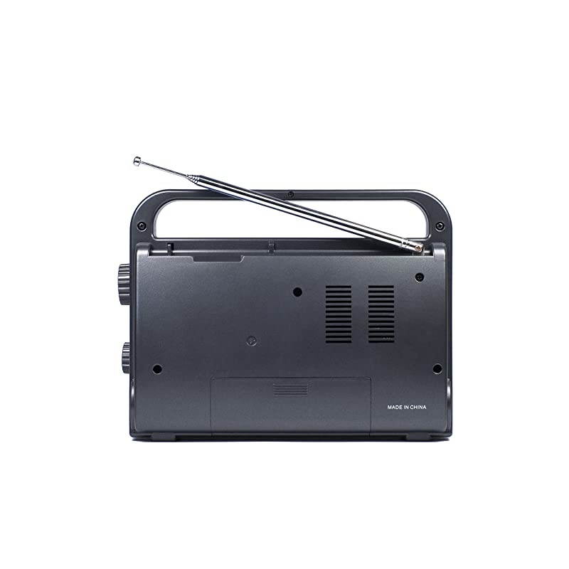 KA390 Portable AM/FM Shortwave NOAA Weather Radio with LED Flashlight, Color Black