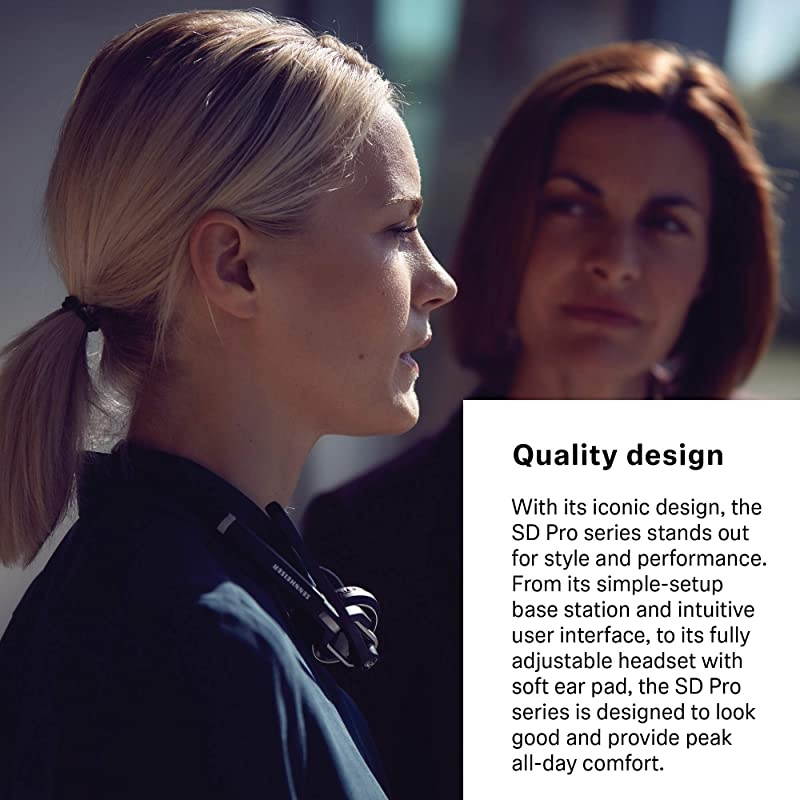 SD Pro2 ML Double-Sided Multi Connectivity Wireless Headset for Desk Phone & Skype for Business Ultra Noise-Cancelling Microphone, Black