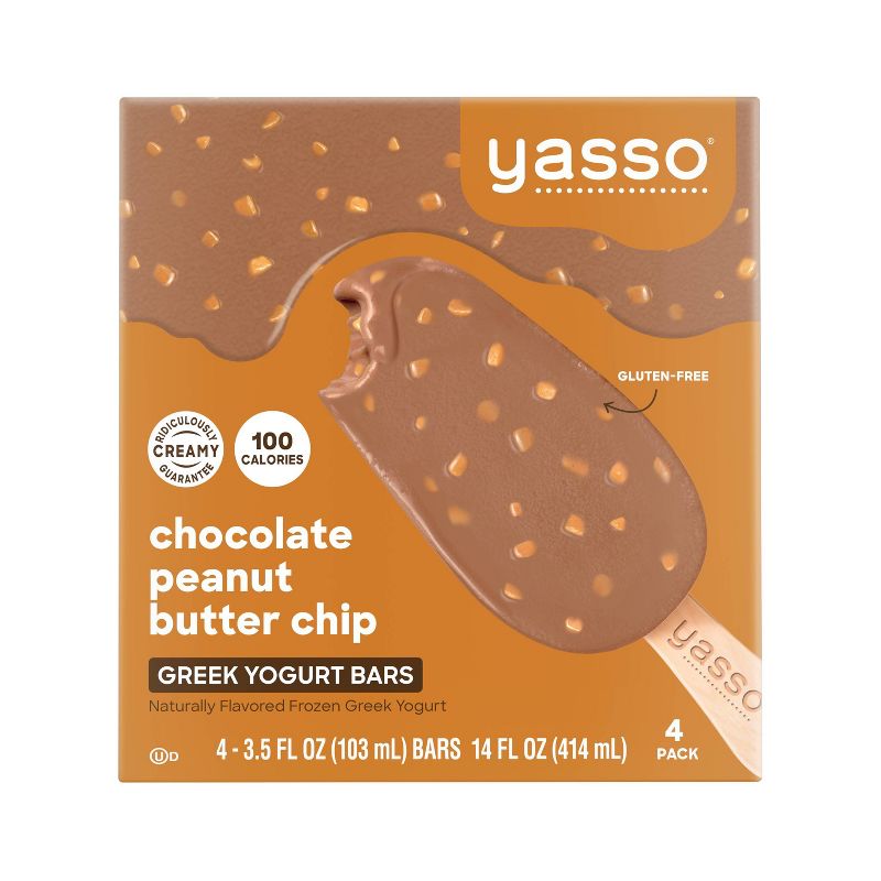 Yasso Frozen Greek Yogurt - Chocolate Peanut Butter Chip Bars - 4ct