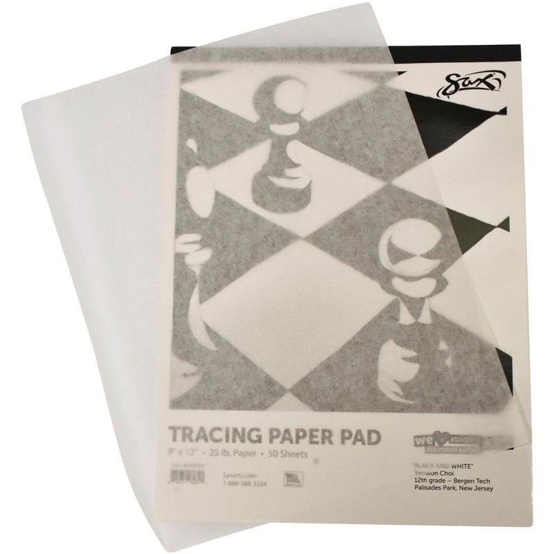 Sax Tracing Paper Pad, 25 lbs, 19 x 24 Inches, White, pk of 50
