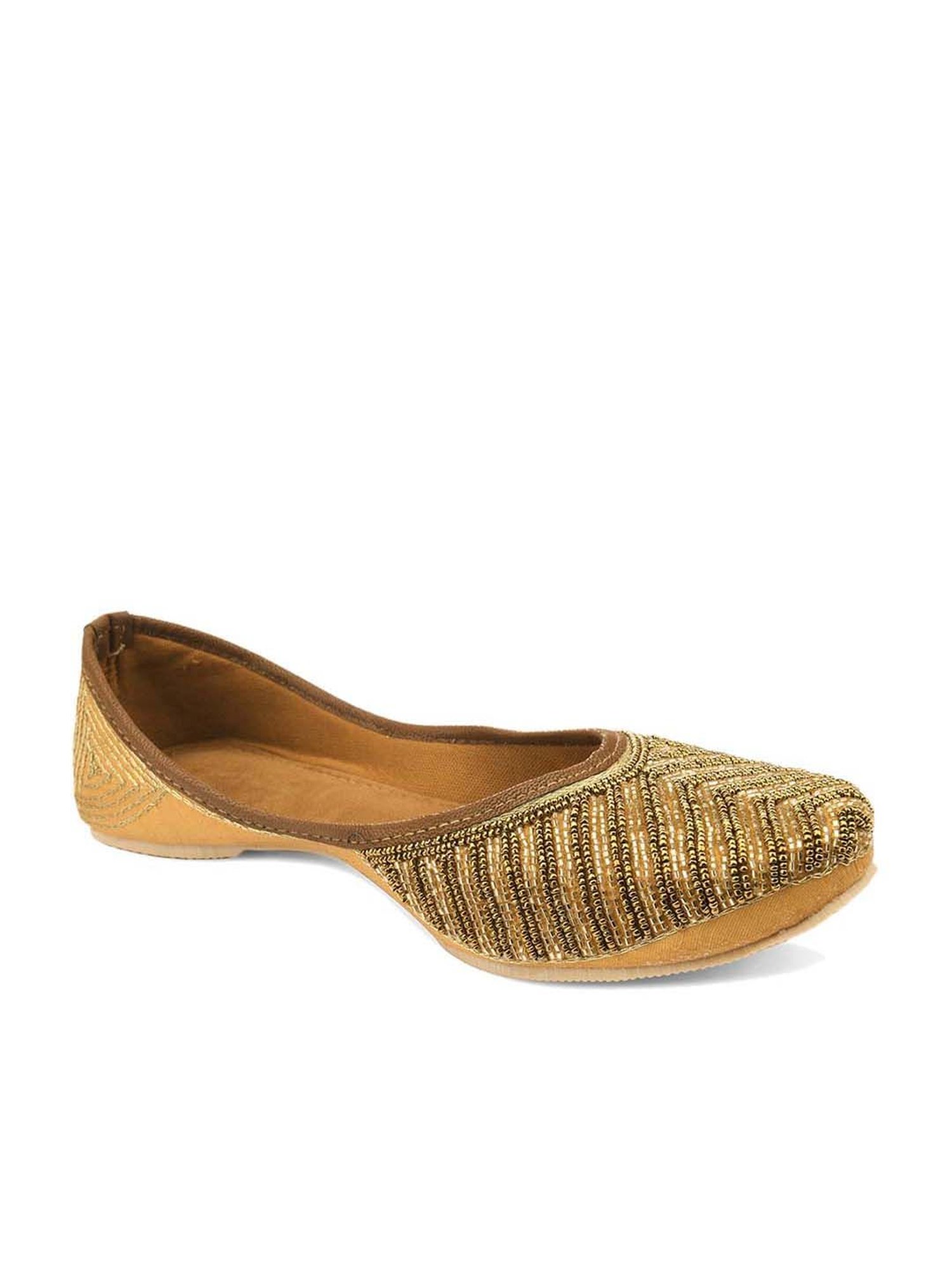 Desi Colour Women's Golden Ethnic Juttis