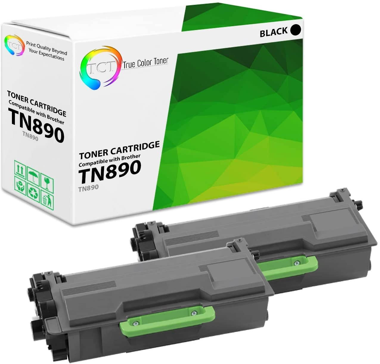 TCT Premium Compatible Toner Cartridge Replacement for Brother TN890 TN-890 Black Ultra High Yield Works with Brother HL-L6400DW L6400DWT L6250DW, MFC-L6900DW L6750DW Printers (15,000 Pages) - 2 Pack