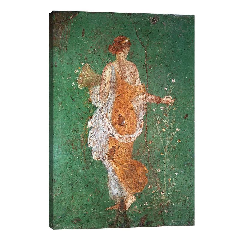 Spring Maiden Gathering Flowers From The Villa of Varano In Stabiae By Roman Unframed Wall Canvas - iCanvas