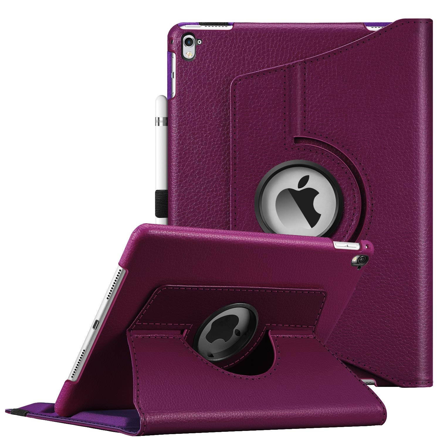 Fintie Case for iPad Pro 9.7-360 Degree Rotating Stand Protective Cover with Smart Stand Cover Auto Sleep/Wake Feature for iPad Pro 9.7 Inch (2016 Version), Purple