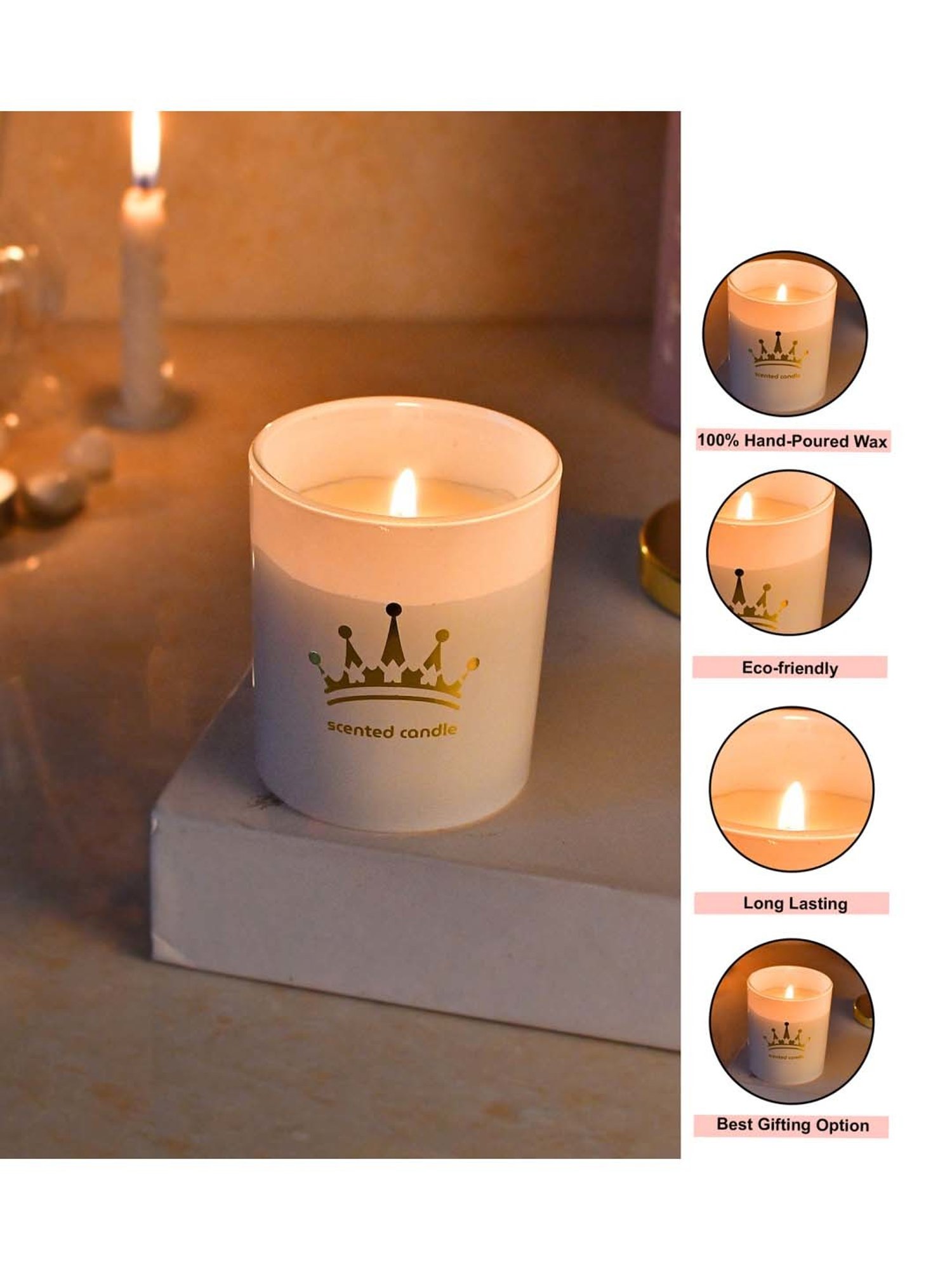 Lidded Glass Jar Crackling Wooden Wick Teak and Moss Candle - Nature's Wick