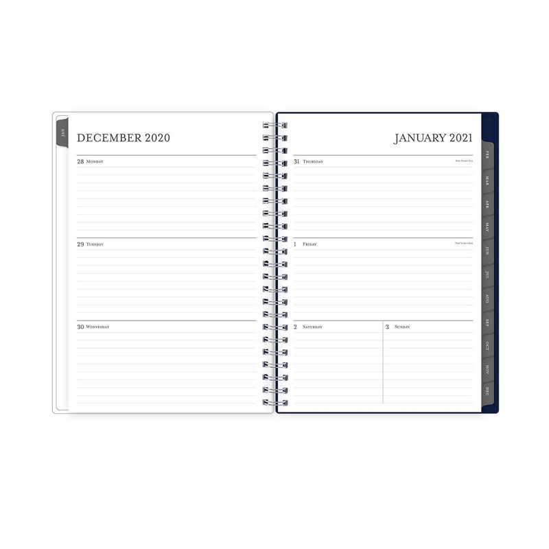 2021 Planner Notes 5.875" x 8.625" Clear Plastic Cover Weekly/Monthly Wirebound Keoni Navy - Blue Sky