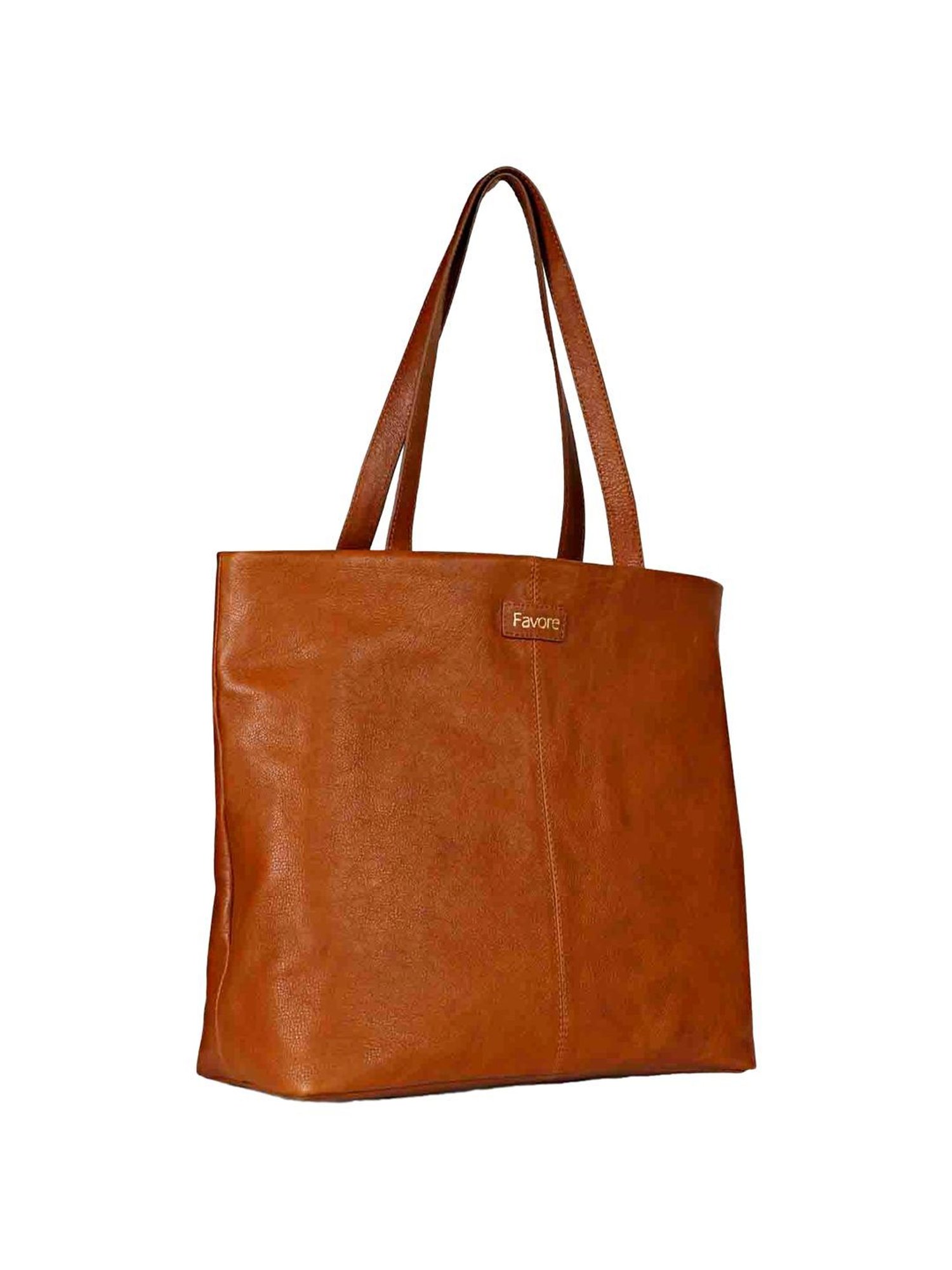 Saint G Tan Solid Medium Handbag