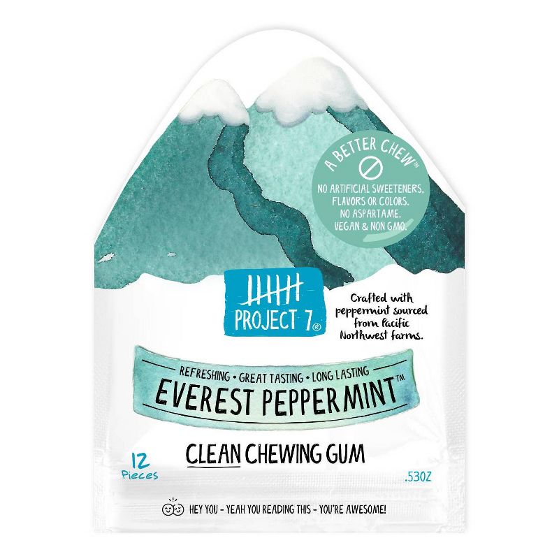 Project 7 Everest Peppermint Natural Gum - 0.53oz