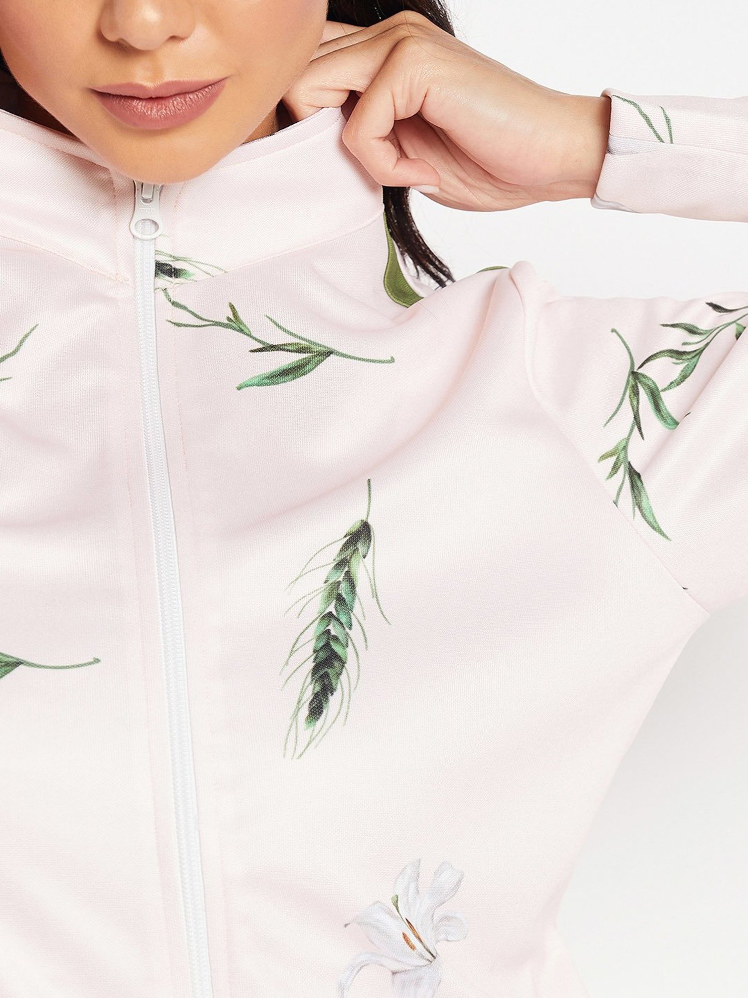 EDRIO Light Pink Cotton Printed Tracksuit